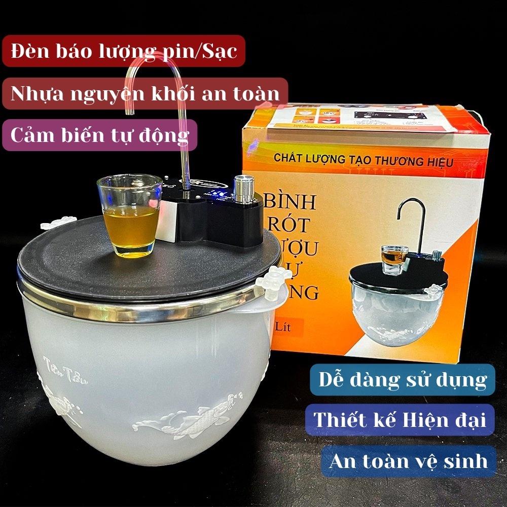 Máy Rót Rượu Cảm Ứng Tự Động Thông Minh - Bình Rót Rượi Zo Zo Cao Cấp, Bát Rót Rượu Tự Động