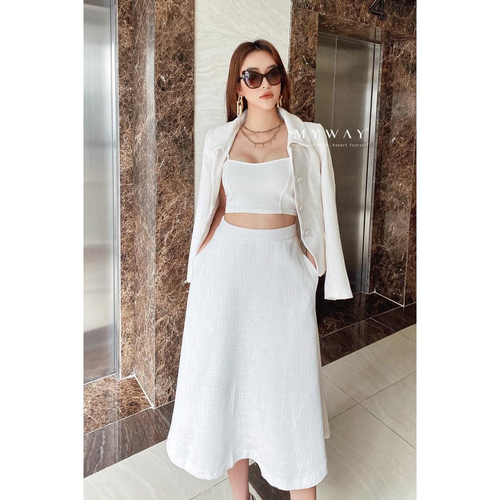Áo Vest Nữ My Way Trắng Chiết Eo Sang Trọng 6mv0206