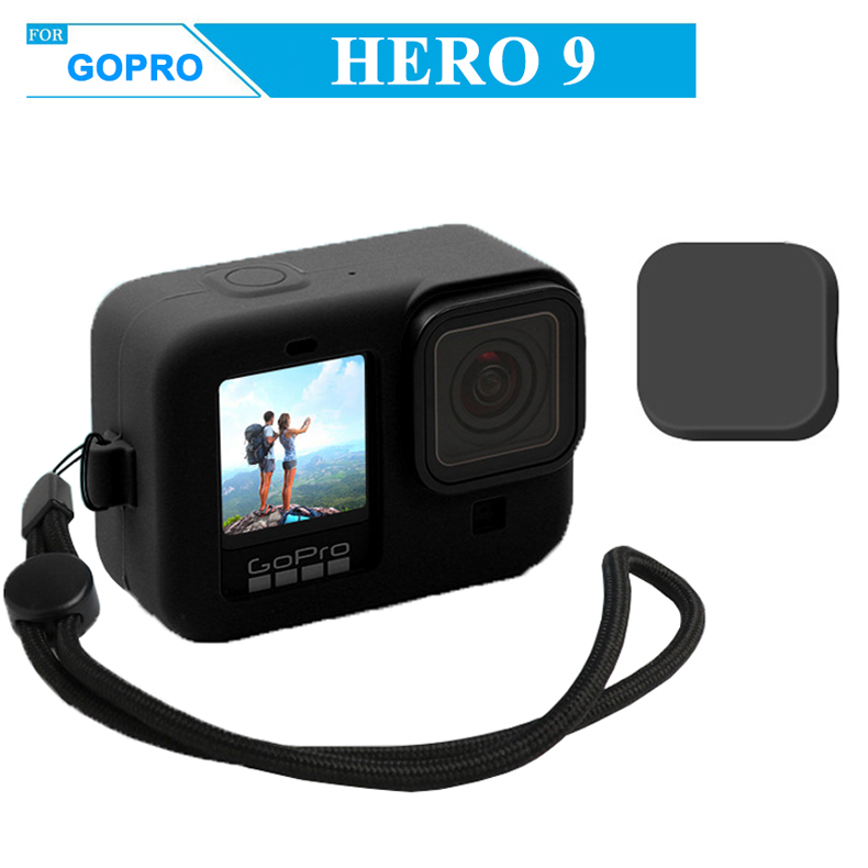 Vỏ silicon kèm nắp che cho GoPro Hero 9, GoPro Hero 10, GoPro Hero 11, GoPro Hero 12