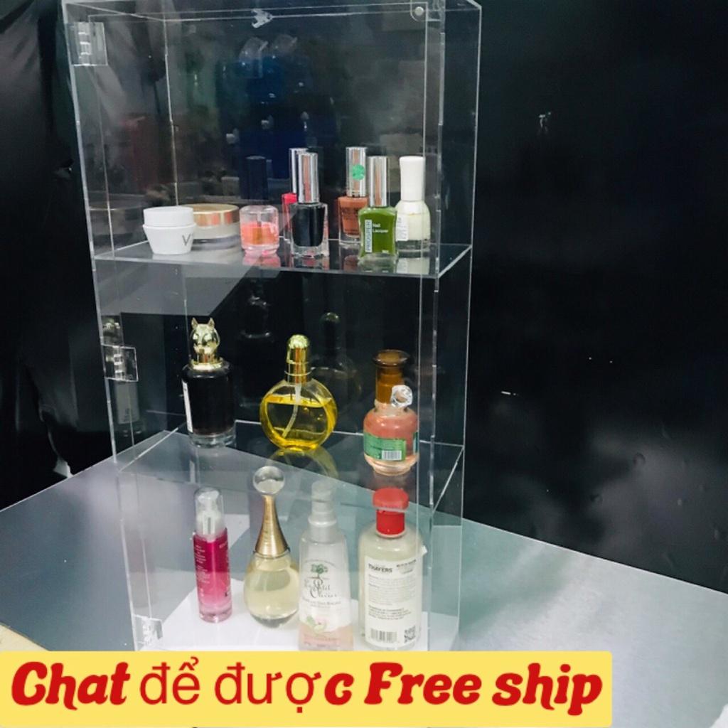 Tủ trưng bày nước hoa - Chất liệu mica trong suốt