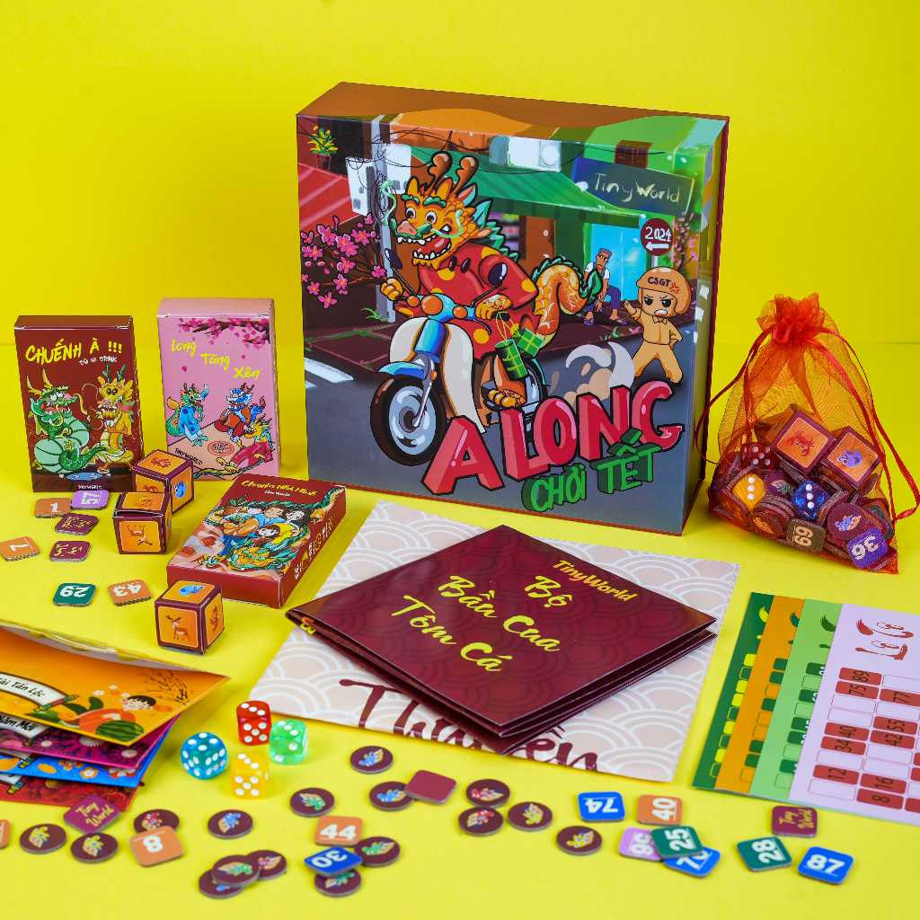 Combo board game A Long Chơi Tết Thả Ga 2 phiên bản trò chơi Tết vui vẻ gắn kết gia đình