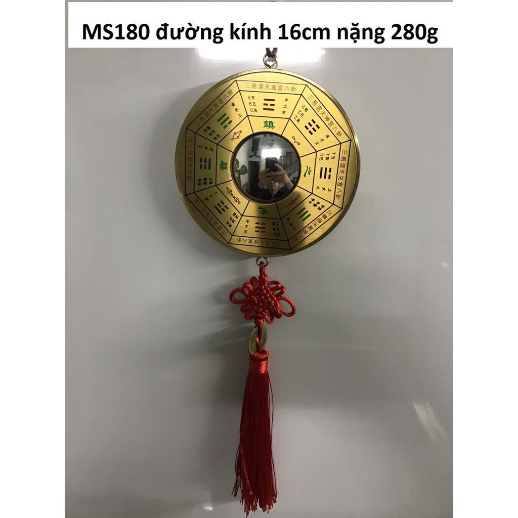 Gương bát quái cầu lồi bằng đồng vàng MS18g