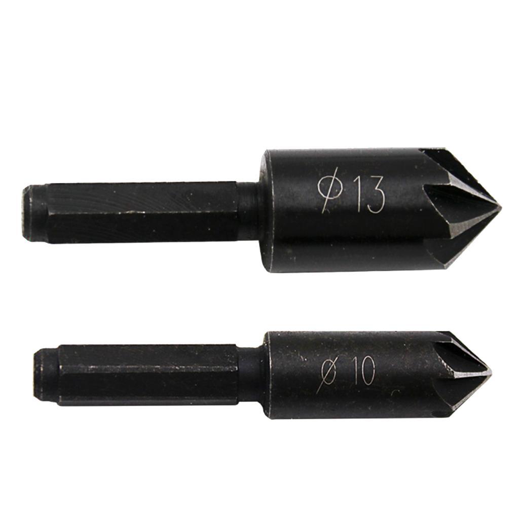 2Pcs Chamfering Cutter Drill Bit Cutting Tool Seven-edged Cutter