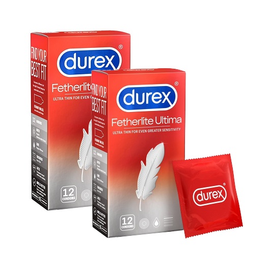 Bộ 2 hộp Bao cao su Durex Fetherlite Ultima Ultra Thin 12 bao / hộp - Thiêt kế Siêu mỏng 52mm từ Bao cao su Durex CAO CẤP