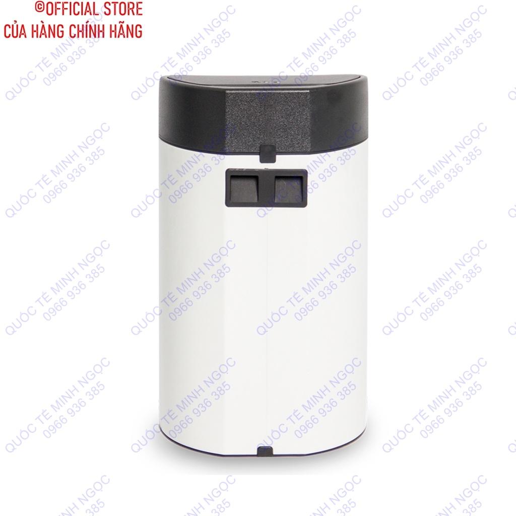 Thùng rác tròn màu trắng nhấn tay treo tường 12L - MNSTS1-904_Quốc Tế Minh Ngọc