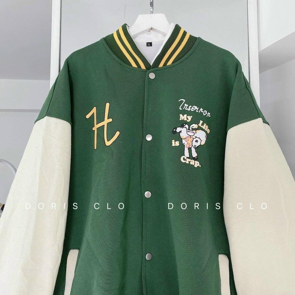 Hình ảnh Áo khoác bomber unisex nam nữ, áo khoác thu đông bomber from rộng in chữ MyLife chất nỉ dày