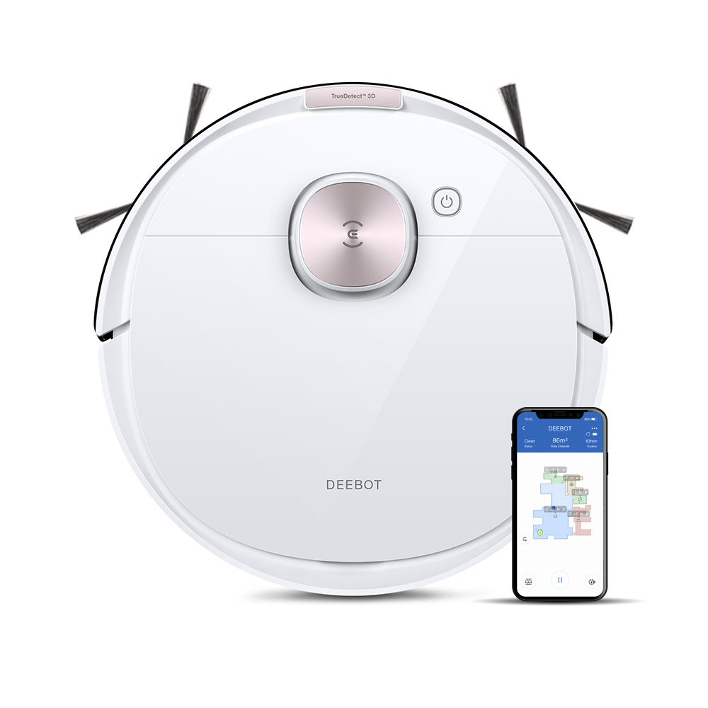 Robot hút bụi lau nhà Ecovacs Deebot T8 Max - hàng nhập khẩu chính hãng full VAT, bảo hành chính hãng 24 tháng bởi Vietnam Robotics, lực hút 1500Pa, thời gian hoạt động 3 giờ liên tục