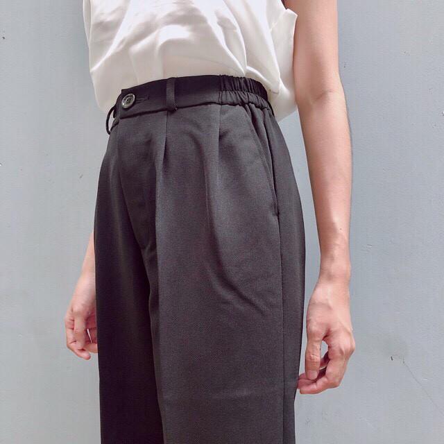Quần baggy nữ lưng thun chất vải tuyết mưa form chuẩn lưng cao có bigsize