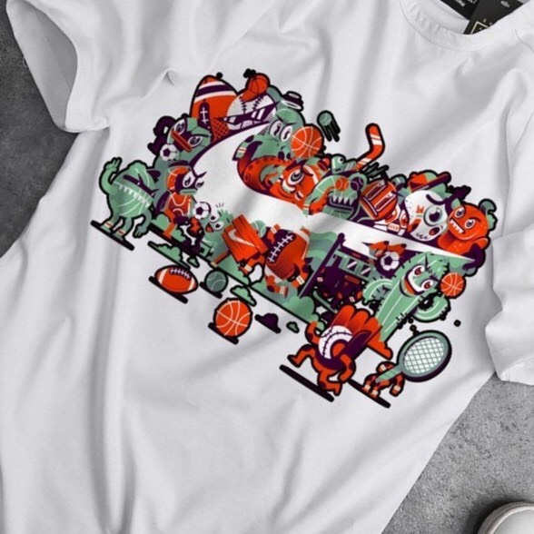 Áo Thun Nam Hàn Quốc In Giày Doodle