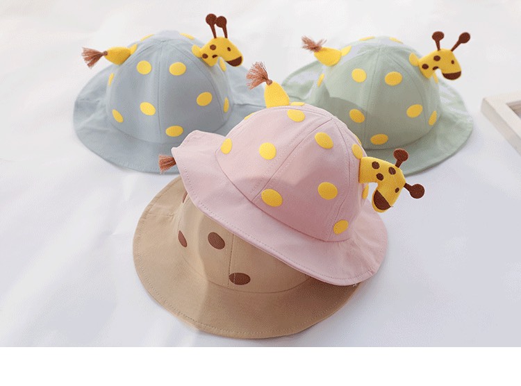 Mũ, nón rộng vành tròn chống nắng hình chú hươu 3D cho bé gái, bé trai từ 6 tháng đến 3 tuổi