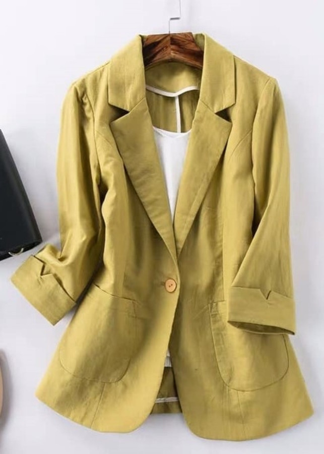Áo Blazer Nữ Linen Tay Lỡ 5 Màu – Vàng – L