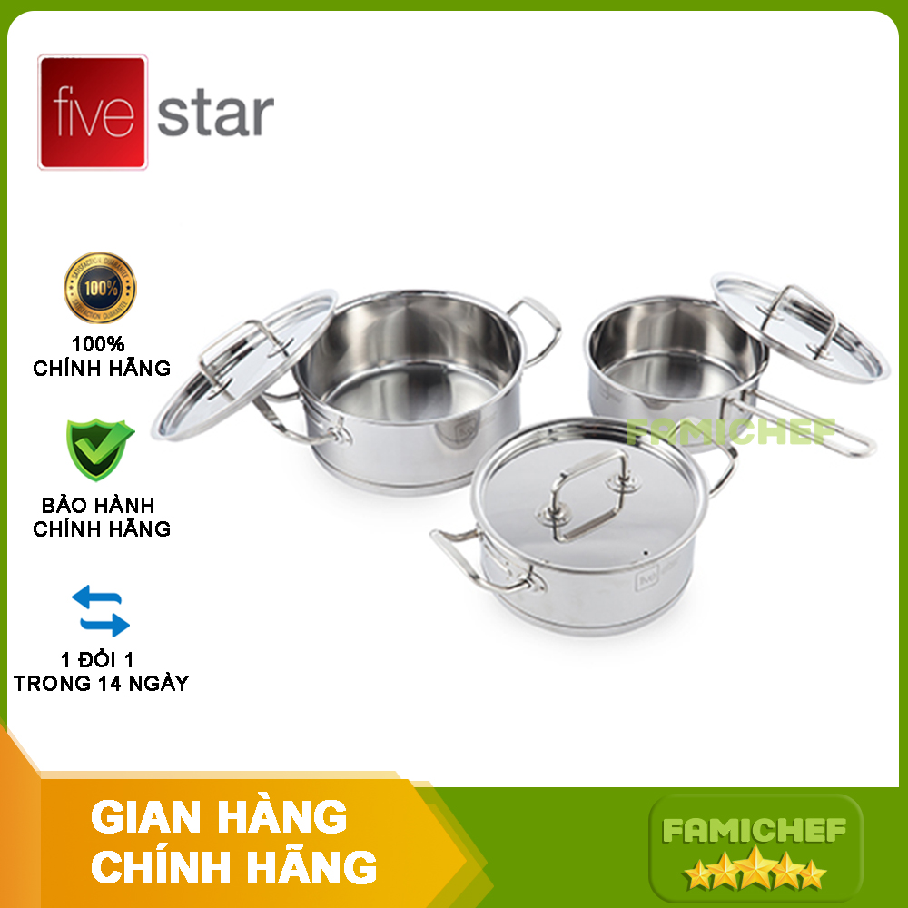 Bộ nồi quánh inox 3 đáy FiveStar FS-B3021