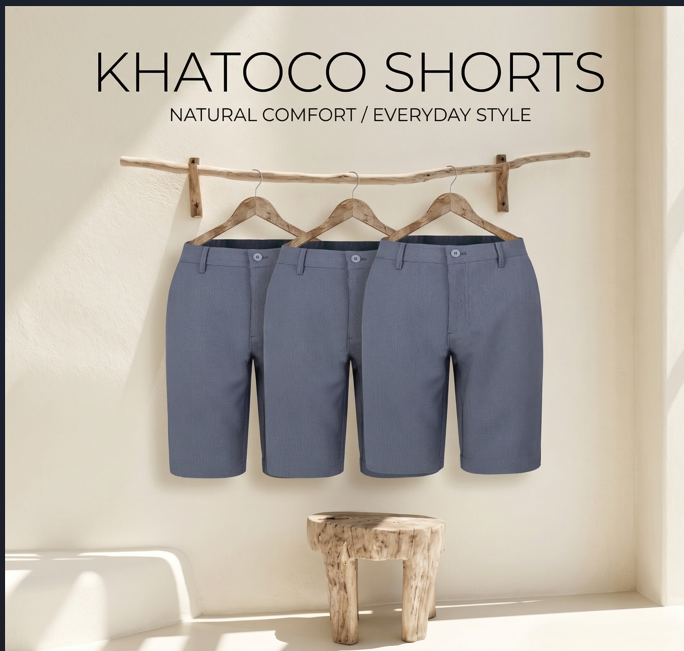 Quần short nam Khatoco sale 299k (giá tem 418k) (31-37)