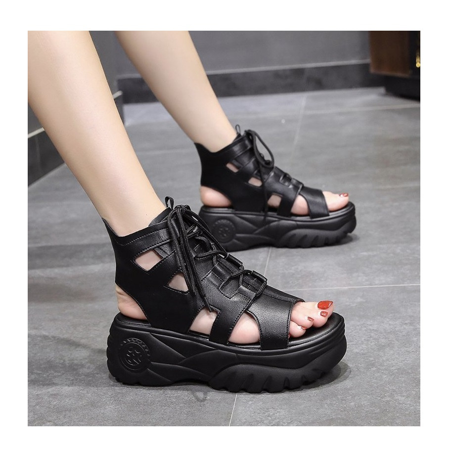 Giày sandal nữ đế bánh mì cá tính đế cao 6cm S122