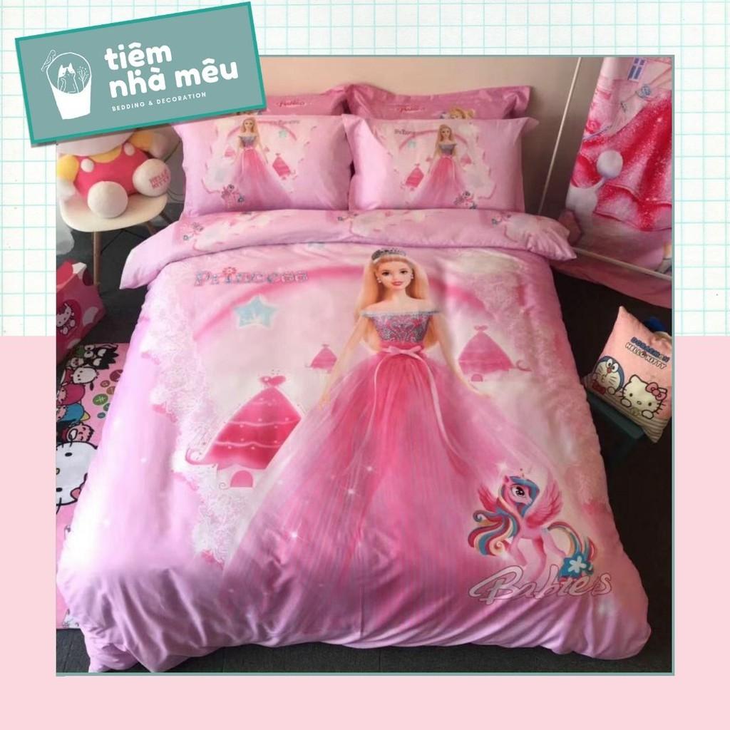 Bộ Chăn Ga Gối Cotton 100% m6/m8/2m -Tiệm Nhà Mêu DISNEY 5D Hoạt Hình Cao Cấp Cho Bé Gái
