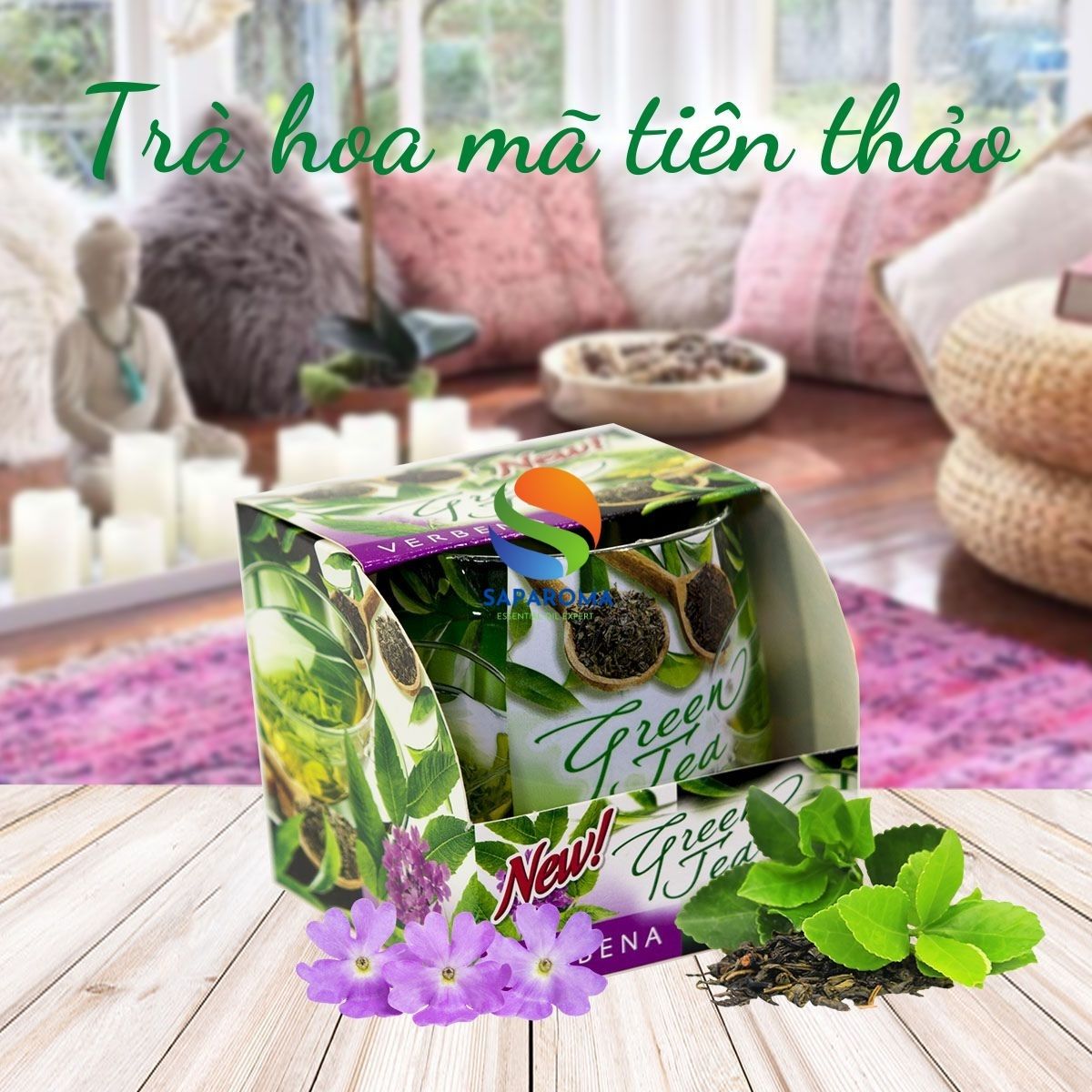 Ly nến thơm tinh dầu Bartek Green Tea 100g QT024467 - hương trà xanh, nến trang trí, thơm phòng, thư giãn, Hỗ trợ khử mùi (giao mẫu ngẫu nhiên)