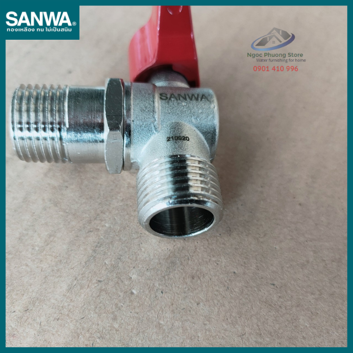 [SANWA THÁI LAN] Van bi góc 2 răng ngoài Phi 21mm (1/2&quot;) Sanwa nhập khẩu - ABV15MM