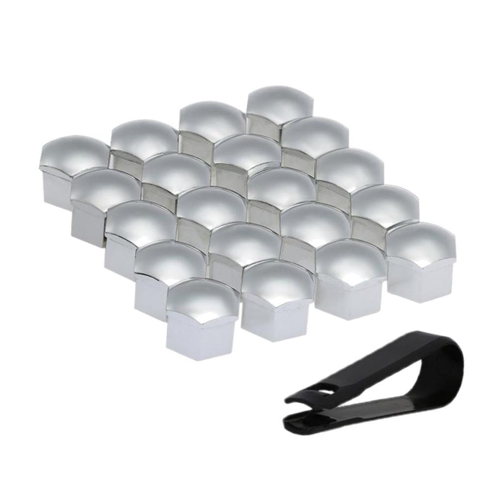 2x20pcs Universal 21mm Wheel Nut Covers Lug Nut Caps Screw Protector