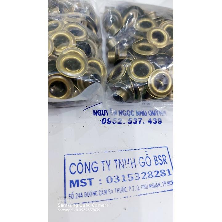 Khoen ore mắt cáo 8mm Bằng sắt xi màu ĐỒNG Khuy mắt cáo bấm bạt, túi giấy Túi 100 cái + 100 long đền