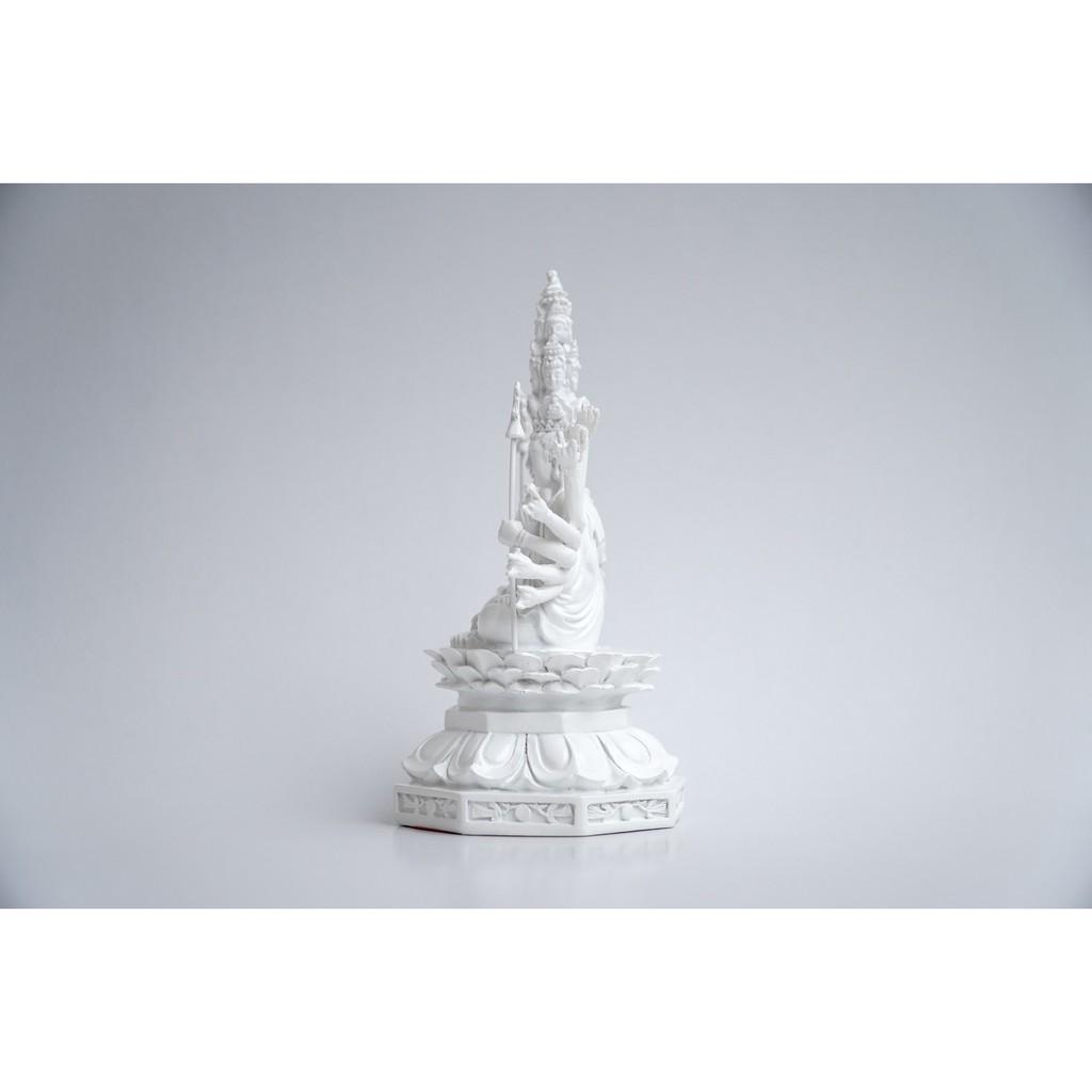 Tượng Phật Chuẩn Đề Thiên Thủ Thiên Nhãn trắng ngà - Cao 16cm
