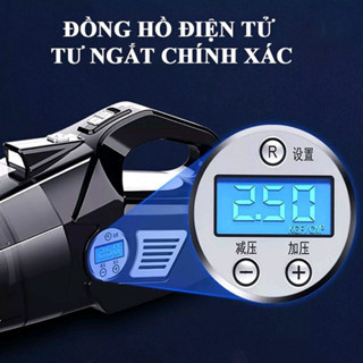 Máy hút bụi mini cầm tay kiêm bơm lốp xe ô tô cao cấp