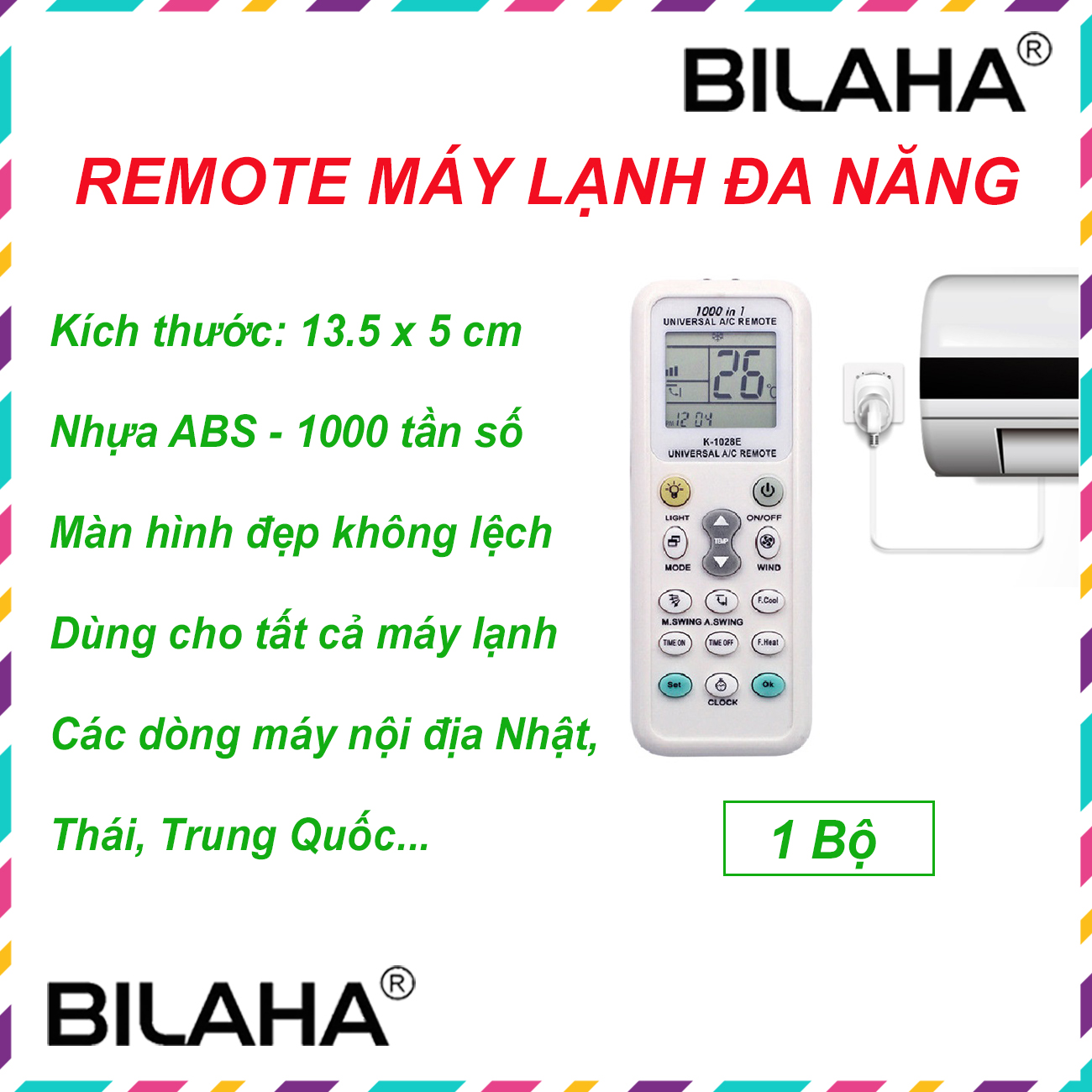 Bộ combo 5-10 remote điều khiển máy lạnh đa năng dòng mới, cũ nội địa nhật, thái, việt nam (Hàng Chính Hãng)