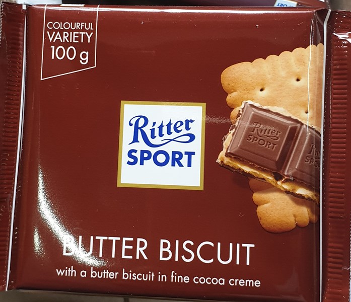 Socola Sữa Nhân Bánh Quy Bơ Ritter Sport 100g