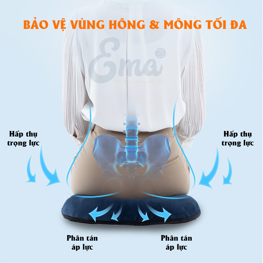 Đệm ngồi chống trĩ, đau xương cụt Ema cho dân văn phòng, lái xe, phụ nữ sau sinh