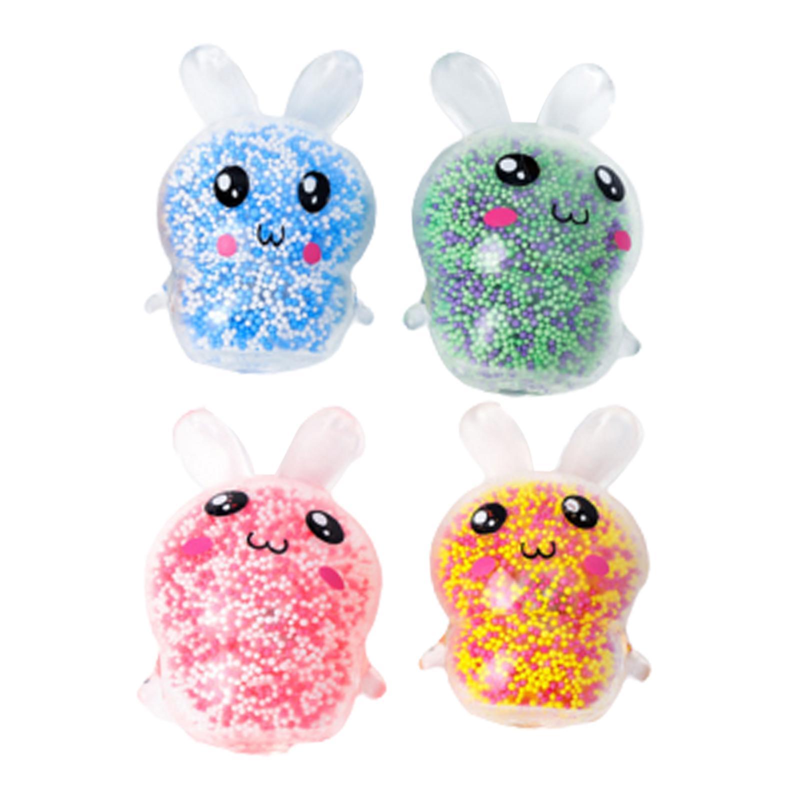 4x Easter Bunny Relaxing Toy with Night Light for Office Goodie Bag Filler