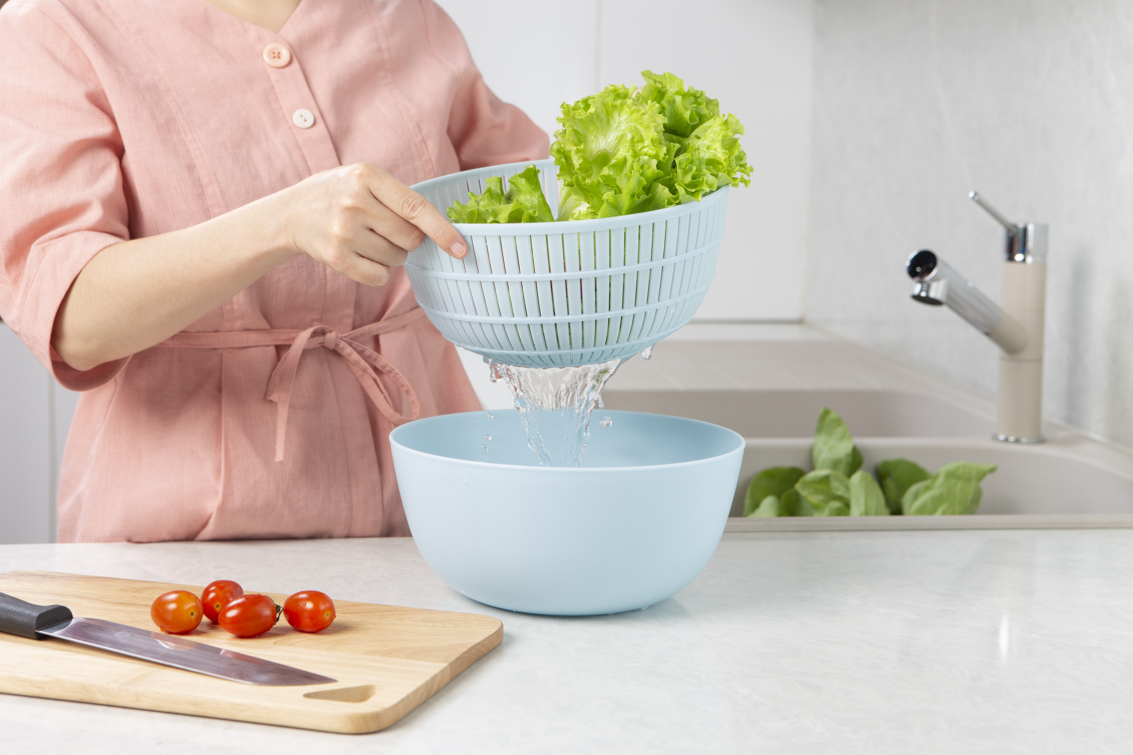 Bộ thau rổ đa năng Yoko 23 cm - Thau đựng thực phẩm, Rổ rửa rau củ quả - Hàng chính hãng INOCHI - Tiêu chuẩn Nhật Bản