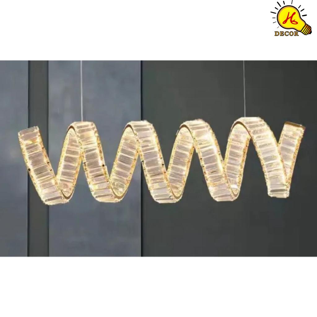 Đèn thả pha lê bàn ăn phòng khách HQ - mã PLT7501 - ánh sáng 3 màu điều chỉnh, không gây chói, bền đẹp HQ DECOR (HÀNG NHẬP KHẨU)