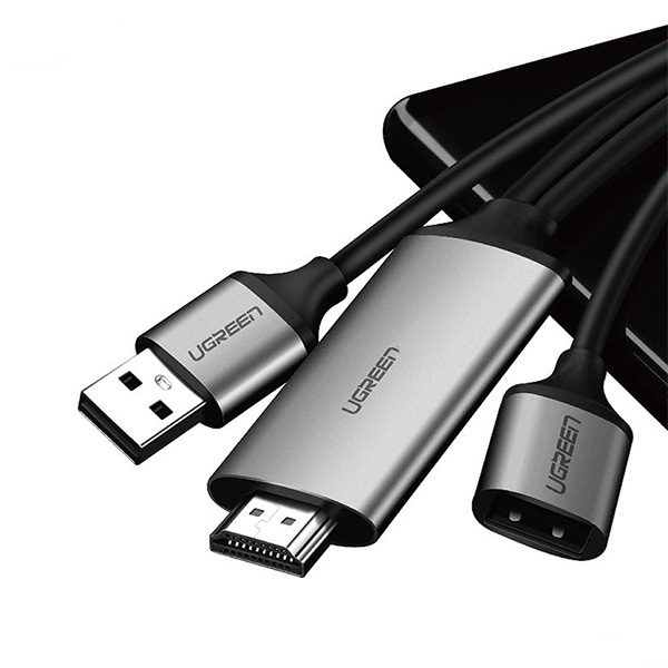 Cáp Chuyển Đổi USB (Micro, Lightning, Type-C) Sang HDMI UGREEN 50291 ( Dài 1.5m) - Hàng chính hãng