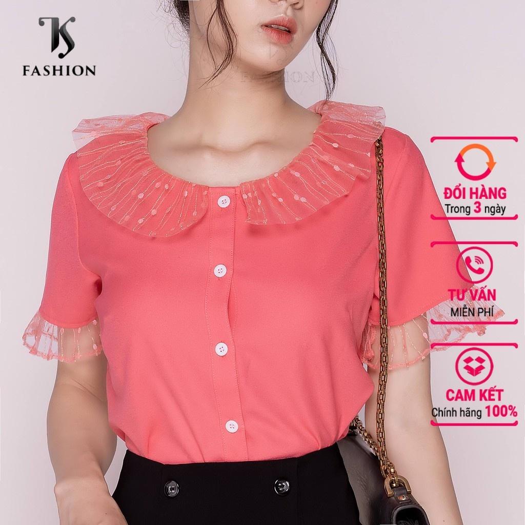 Áo tay ngắn kết hợp cổ voan , tay nữ SMK741