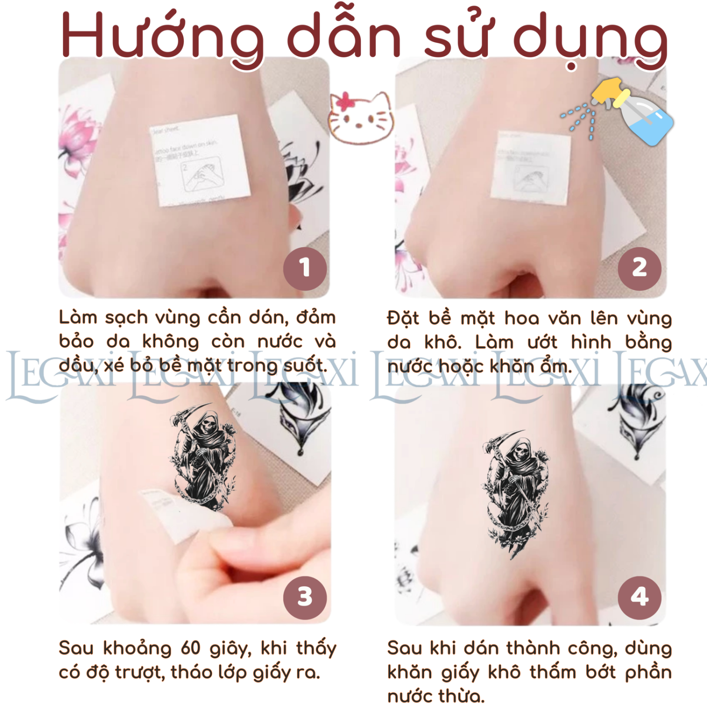 Set 10 Tờ Hình Xăm Dán Tattoo Kinh Dị Hoá Trang Halloween Hình Cướp Biển Cá Mập Đầu Lâu Kiếm Hải Tặc