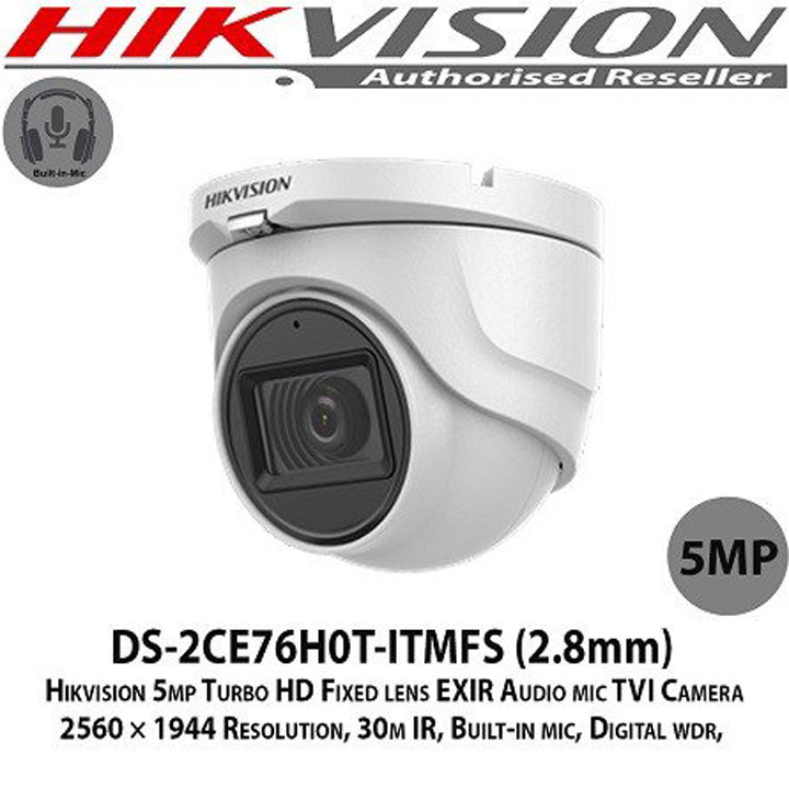 Camera dome HDTVI Hikvision DS-2CE76H0T-ITMFS 5MP tích hợp micro hàng chính hãng Nhà An Toàn