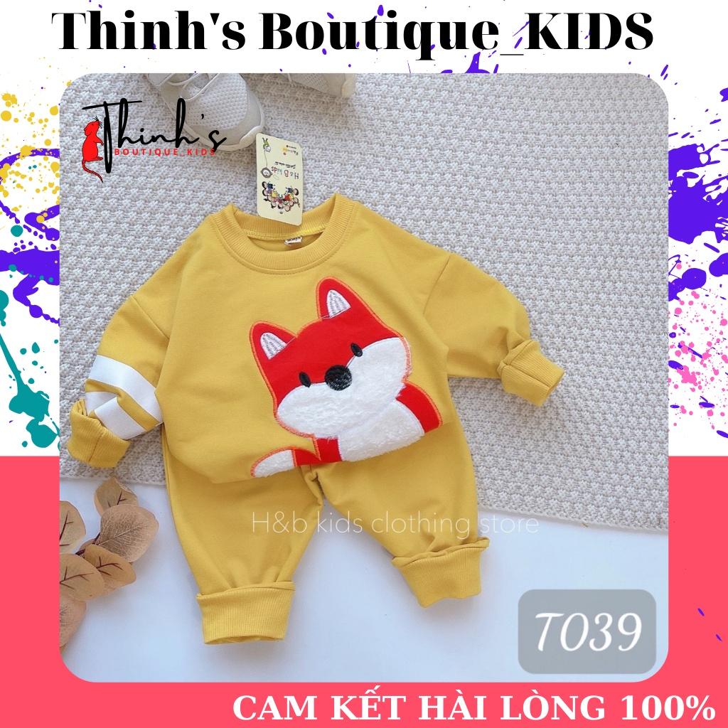 Bộ quần áo trẻ em vải nĩ mỏng, Bộ quần áo thu đông cho bé