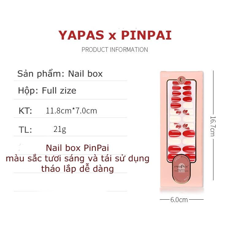 Nail box set 24 móng úp thiết kế Pinpai x Yapas kèm full dụng cụ làm móng, Nailbox Pinpai móng giả cá nhân