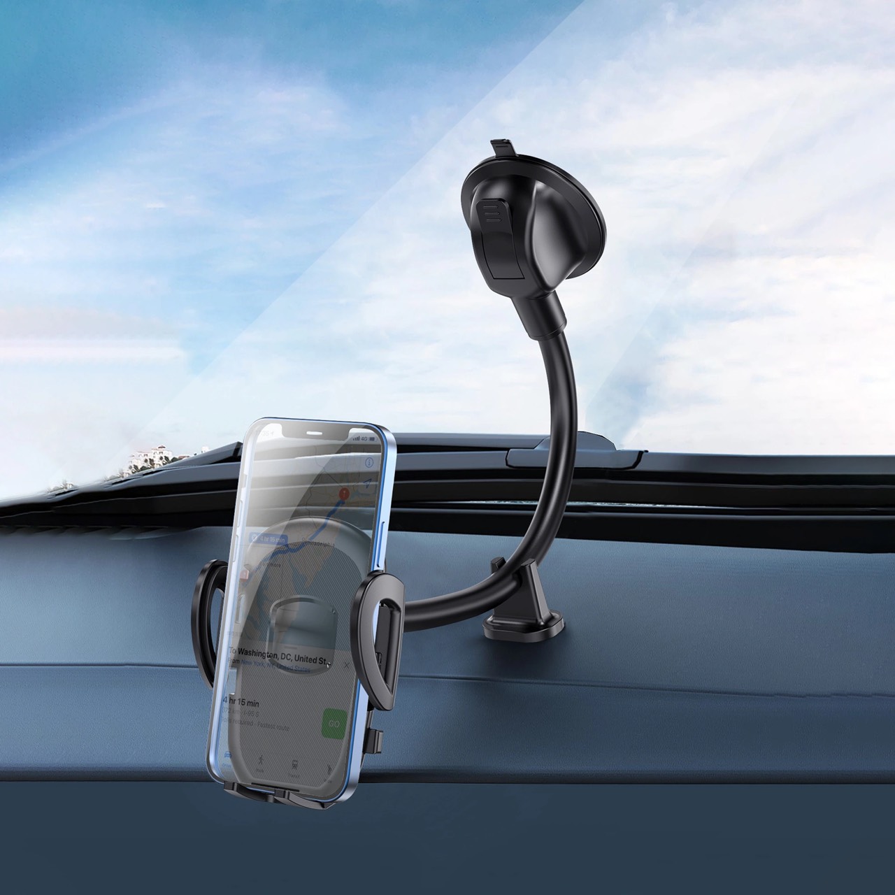 Giá đỡ Wiwu CH016 Car Mount dành cho điện thoại trên ô tô hút mặt da, mặt kính, mặt nhựa chất liệu nào cũng hút được - Hàng chính hãng