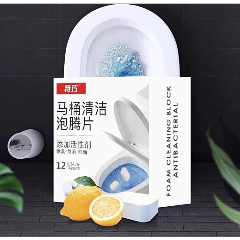 Hộp 12 Viên Nén Tẩy Vệ Sinh Bồn Cầu Toilet Nhà Vệ Sinh
