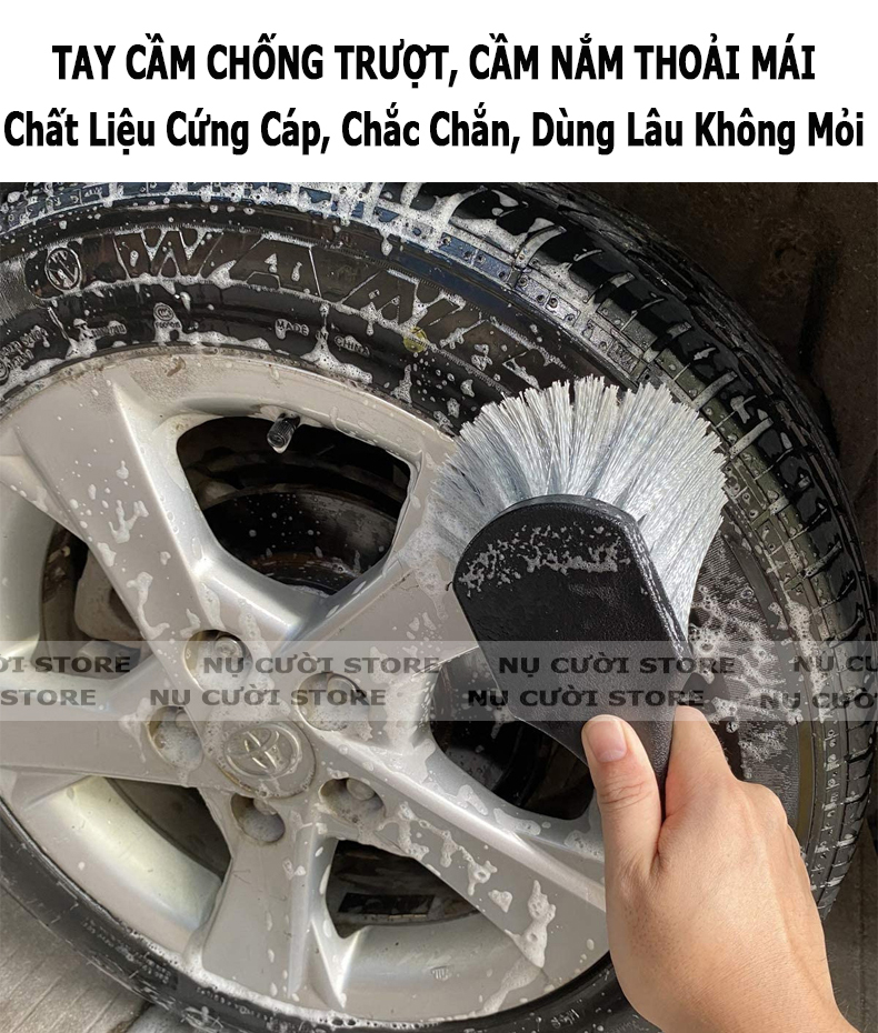 Bàn Chải Cọ Lốp Ô Tô; Dụng Cụ Rửa Xe Oto Xe Hơi; Bàn Chải Chà Xe Máy; Cọ Vành Xe Đạp