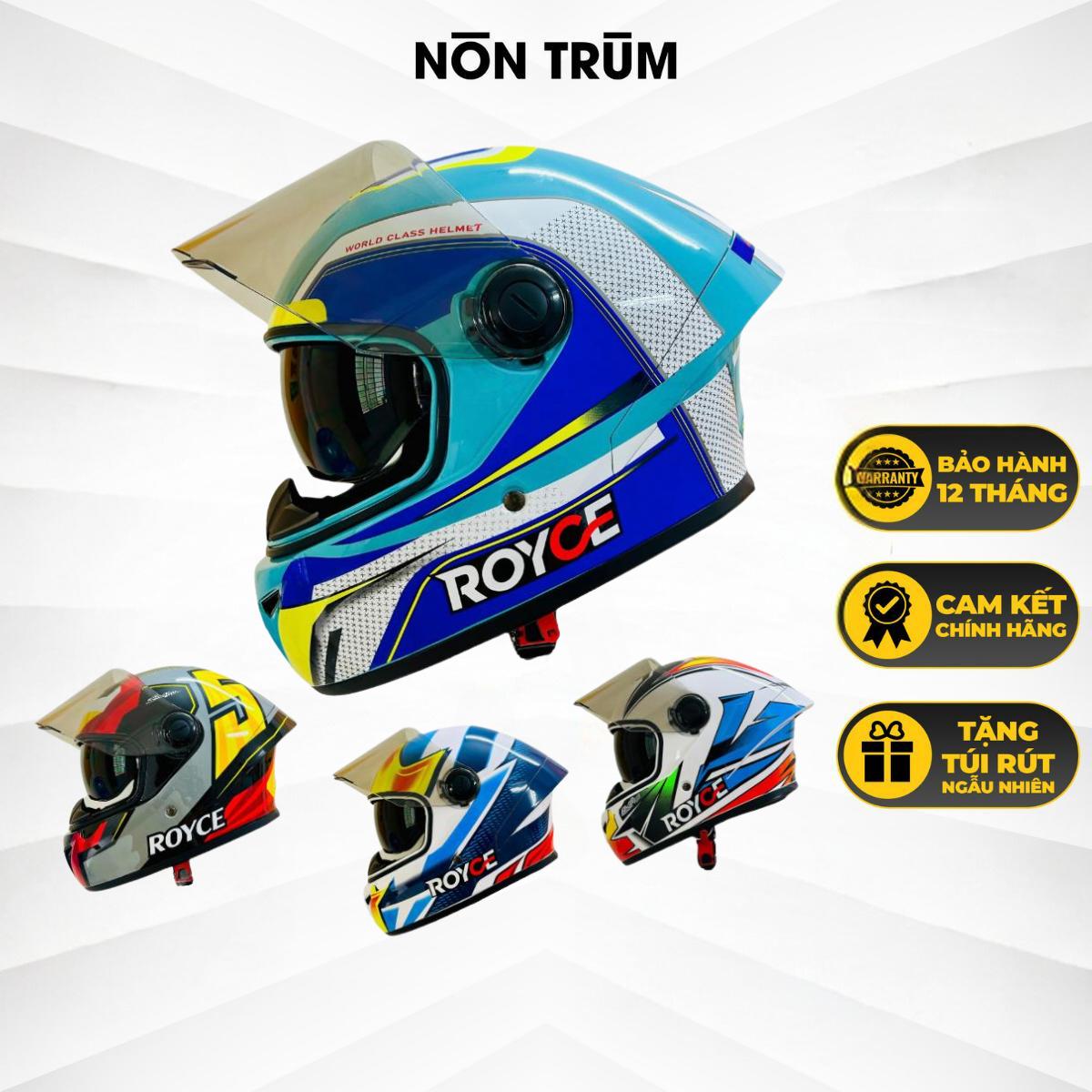 Mũ bảo hiểm fullface Royce Xh04 có 2 kính đi xe máy phượt dành cho nam nữ chính hãng