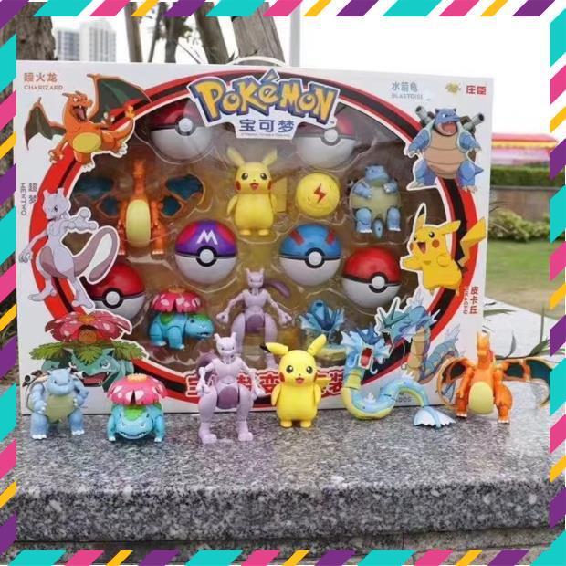 Mô Hình Quả Cầu Pokemon Lắp Ghép Biến Hình, Đồ Chơi Sáng Tạo Cho Bé, Full Box