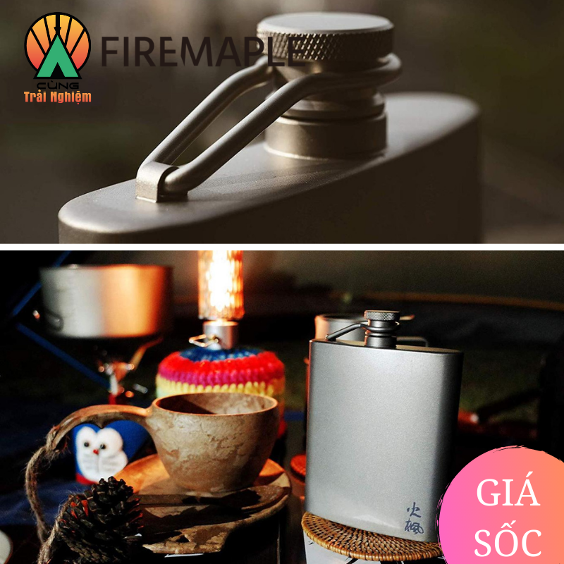 Bình Đựng Rượu Bacchus 200ml Dã Ngoại Chuyên dụng Fire Maple Siêu Nhẹ Titanium Hip Flask FMP-BINH-1
