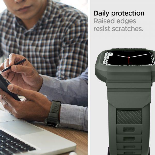 Ốp kèm dây SPIGEN Rugged Amor dành cho Apple Watch Series (44mm/45mm) Chống trầy xước tăng thêm vẻ đẹp hiện đại Hàng Chính Hãng