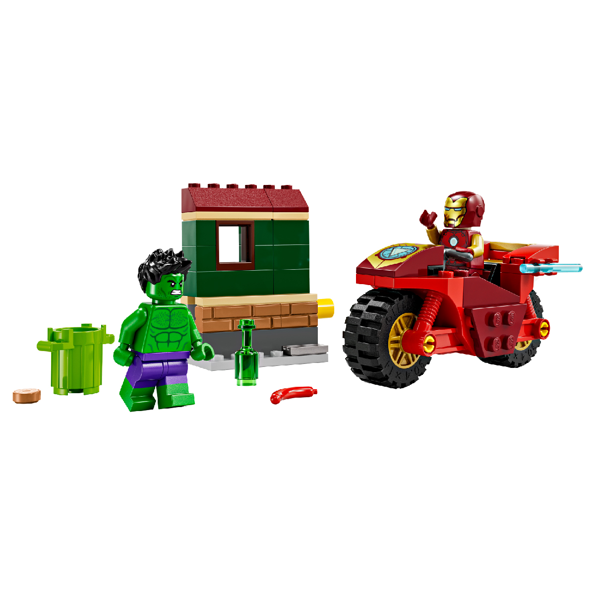 LEGO SUPERHEROES 76287 Đồ Chơi Lắp Ráp Xe Máy Của Iron Man Và Người Khổng Lồ (68 chi tiết)