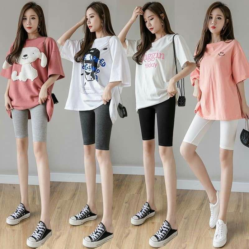 Quần legging lửng cotton zip dày dặn mềm mát co giãn thoải mái size M và L