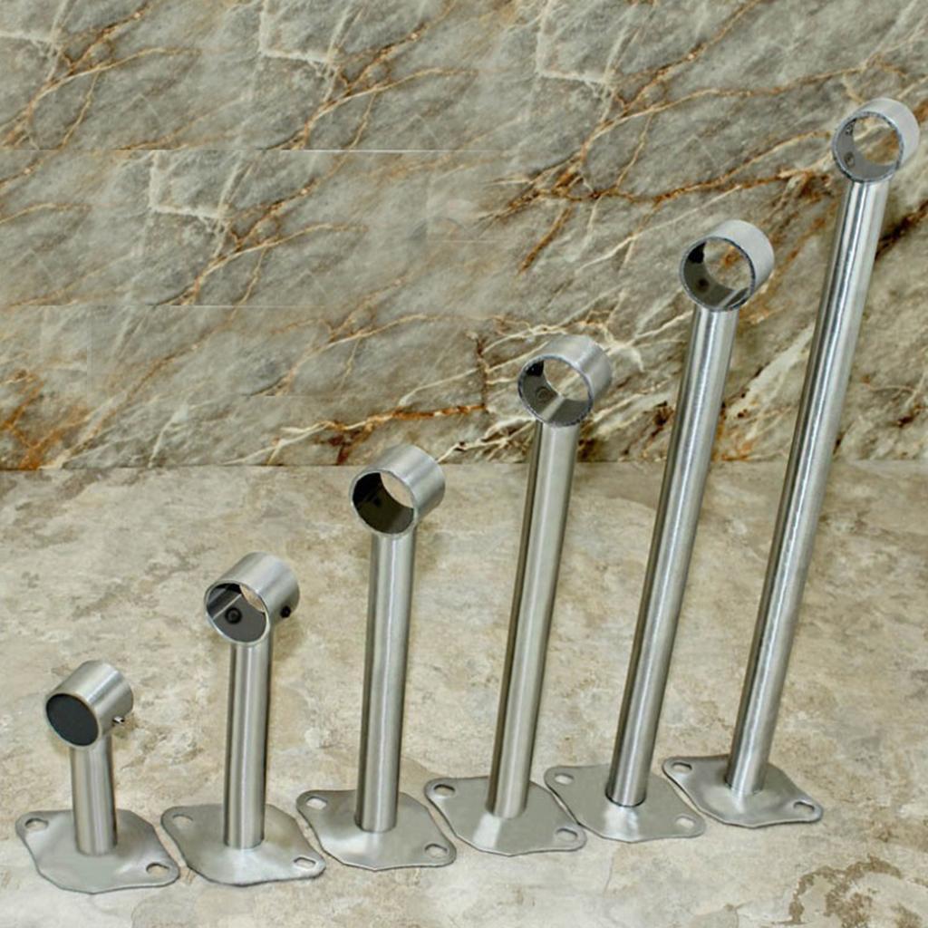 2x2x Stainless Steel Cloakroom Tube Lever Holder, Wardrobe Rod Holder 400mm
