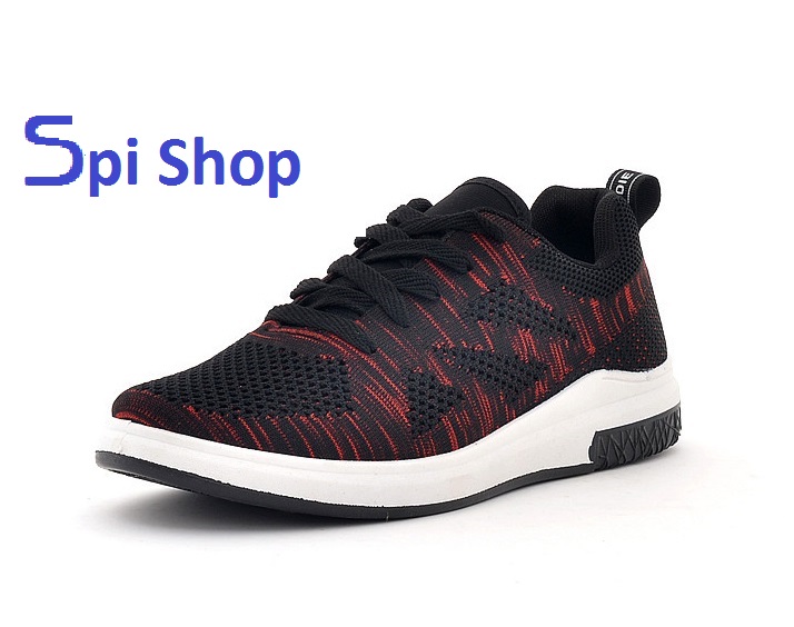 Hot Giày Thể Thao Cao Cấp Spiso S04 Đen Đỏ