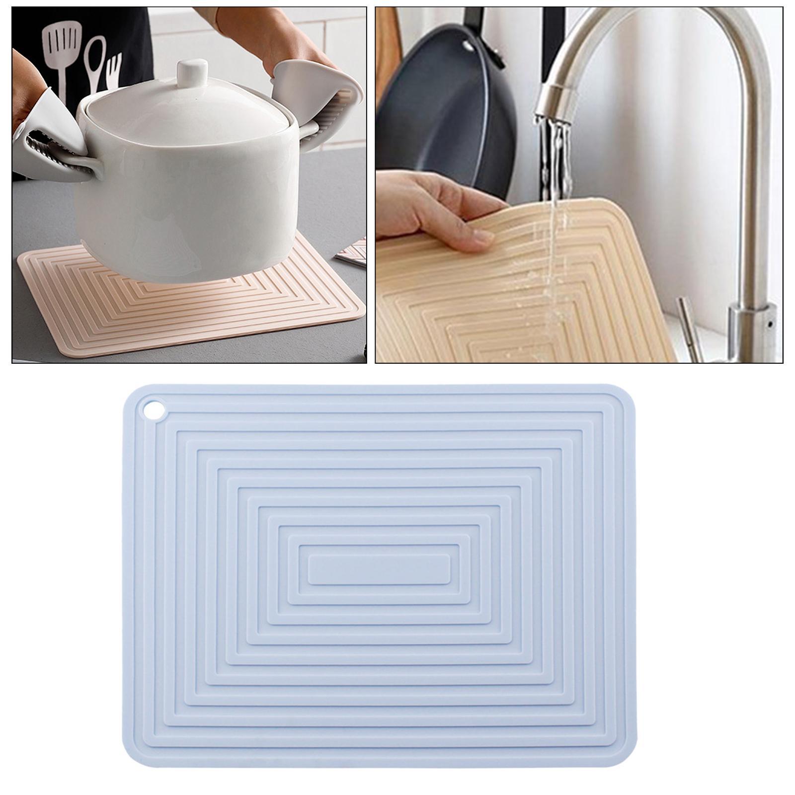 Silicone Dish Drying Mat Heat Resistant Waterproof Dish & Utensil Draining Board Sink Cover