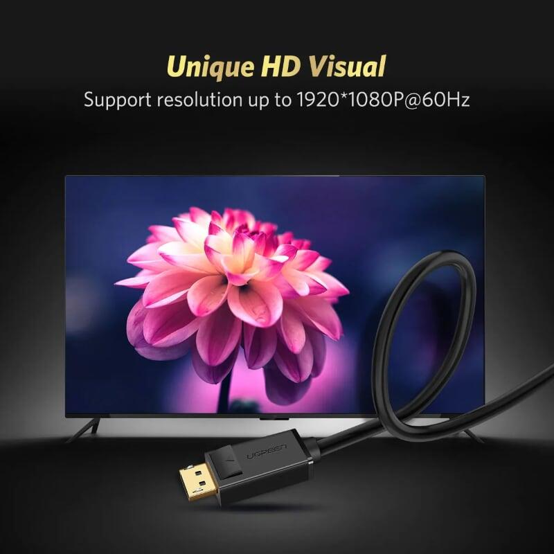 Ugreen UG10236DP105TK 3M màu Đen Cáp chuyển đổi DP sang VGA Hỗ trợ độ phân giải Full HD 1080P - HÀNG CHÍNH HÃNG